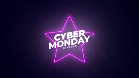 Cyber-Monday-Verkaufsschild-Banner-Für-Werbevideo.-Neon-Leuchtendes-Licht-Sonderangebot-Rabatt-Tags-Mit-Transparentem-Alphakanal-Hintergrund.